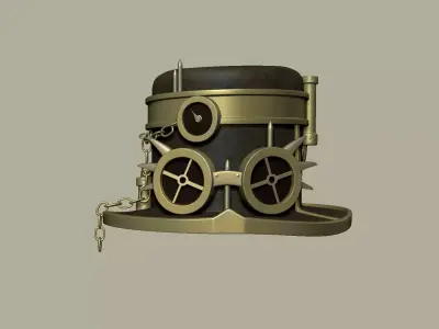 Steampunk Goggles Hat - Character Design Low-poly 3D model