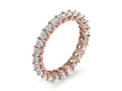 U Shaped Eternity Ring 3 point 1 mm stone size swiss 19 and EU59 3D print model