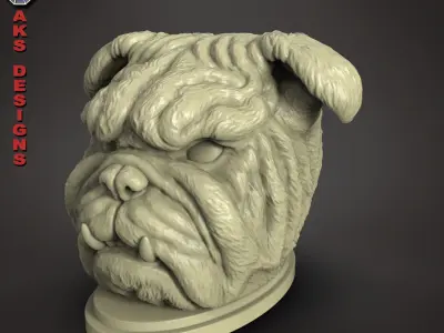 Bulldog version 1 Penstand cum flowerspot 3D print model