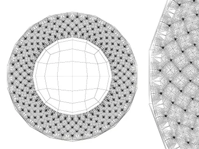 Restoration hardware Round mirror low poly 3d model Low-poly 3D model