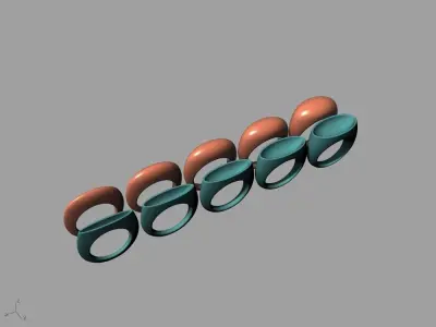 Oval Topped Ring Family 3D print model