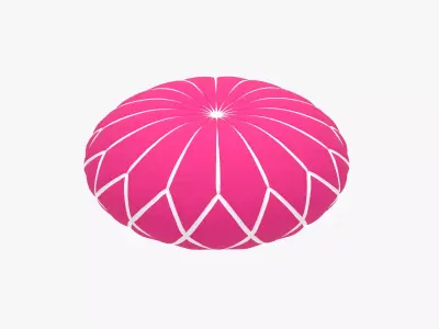 Round decorative purple pillow 3D model