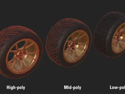 Konig Freeform 15x9 with Federal 595 RS 205 50 Low-poly 3D model