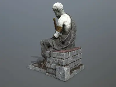 Man Statue Low-poly 3D model