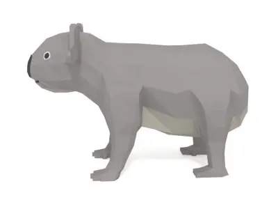Low Poly Cartoon Koala Low-poly 3D model