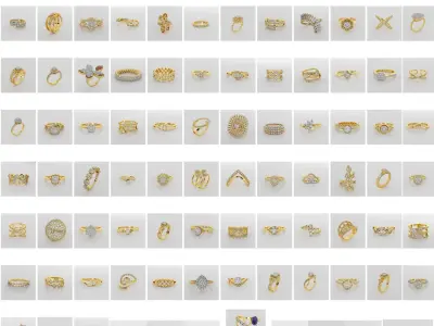 400 FILES Women Ring Womens Rings DIAMONDS Models STL 3DM  3D print model