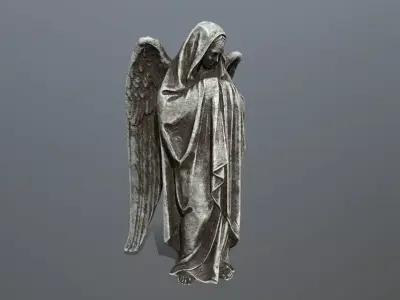 angel statue 1 Low-poly 3D model