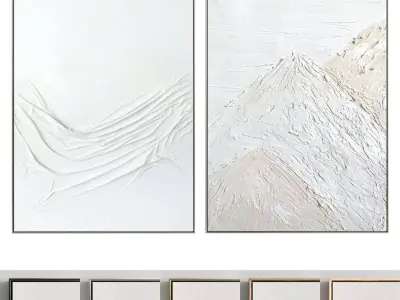 Plaster Two Photo Frame 203 Low-poly 3D model