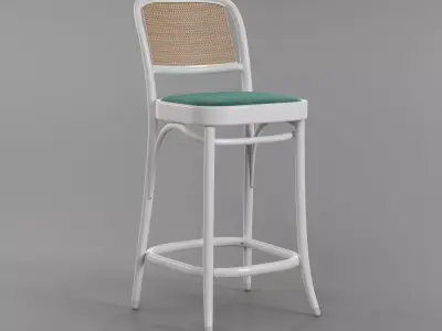 White dining chair 3D model