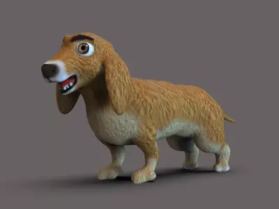 Dog Cartoon Low-poly 3D model get