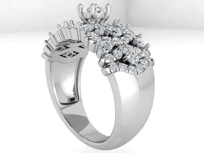 Peg Setting Diamond Band Ring 3572 3D print model