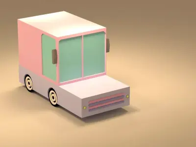 Cartoon Low Poly  Crossover Car Low-poly 3D model Low-poly 3D model