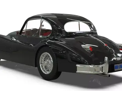 Jaguar XK140 Coupe 1954 Low-poly 3D model