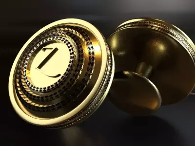 Luxury Cufflink with alphabet Z 3D print model