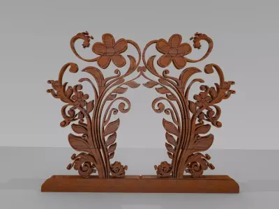 3D Rendering of Gapura Ornament Low-poly 3D model