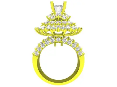 A7231 Luxury Korean Style Diamond Fashion Women Ring 3D Model 3D print model