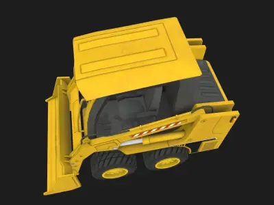 Mini bulldozer Low-poly 3D model