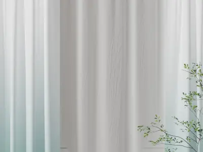 Curtain Blue Modern 3D model