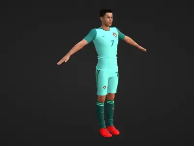 Cristiano Ronaldo - Portugal Low-poly 3D model