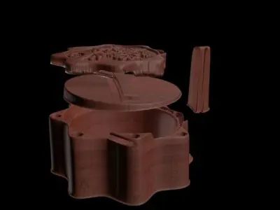 Universal wooden  Gift box 3D model