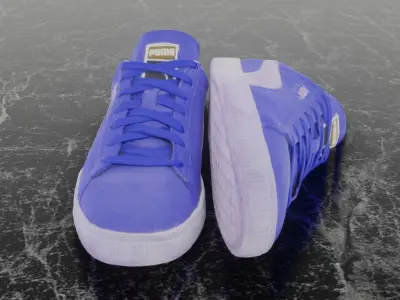 PUMA 3D SHOES - BLUE - SUEDE Low-poly 3D model