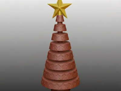 Modular Twist Tree - Happy Christmas  3D print model