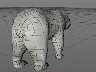 Polar White Bear Low-poly 3D model
