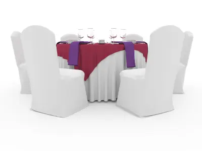 Banquet Table and Chair 32 3D model