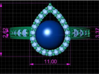 Ring Pearl set 3D print model