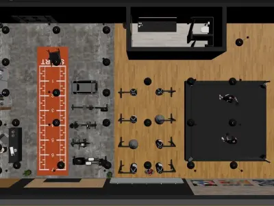 Modern gym design Free 3D model