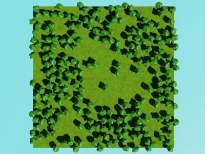 Forest Apple tree Environment Fully Procedural Free low-poly 3D model