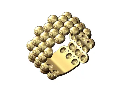 Large caviar bubble statement ring 3D print model