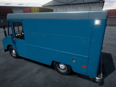 Box Van unity asset Low-poly 3D model