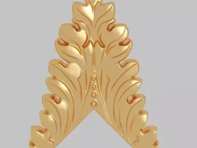 Classic 3D motifs inlaid with gold frame 3D model get