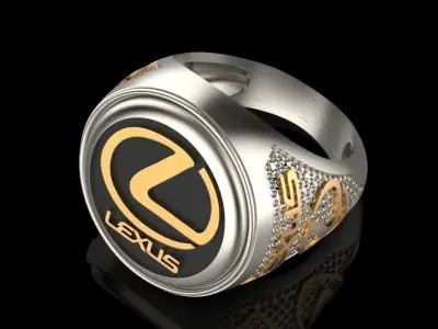 lexus ring Silver Gold  Print 3D print model