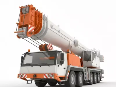Mobile All Terrain Crane Low-poly 3D model
