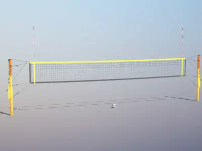 Beach Volleyball Set Low-poly 3D model