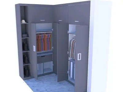 L Shape Wardrobe Design 3D print model