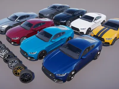 Realistic Car HD 05 Low-poly 3D model