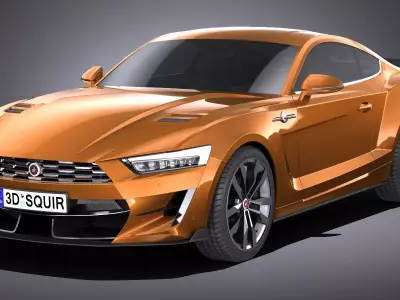 Generic Muscle Car v2 2018 lowpoly 3D model