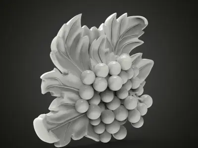 Grape bas-relief 3D print model