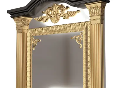 Carved Classic Mirror 05 Low-poly 3D model