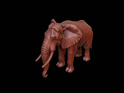Elephant Animal Sculpture 3D print model get