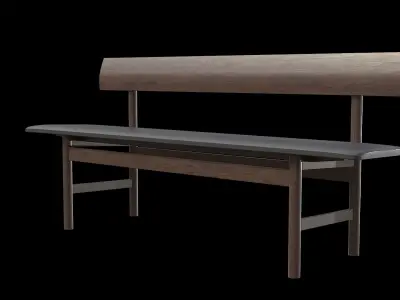 Mogensen Bench-oak smoked oiled Low-poly 3D model