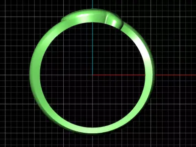 Q alphabet baypass ring 3D print model