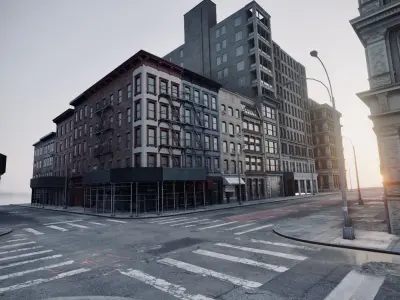 Manhattan Modular City Block 358 Broadway Street Low-poly 3D model