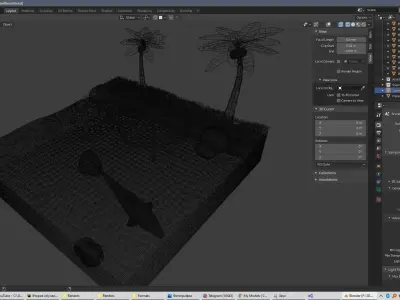 Tropical scene in Blender Free 3D model