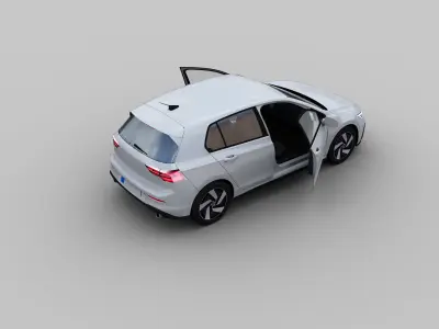 VW Golf Low-poly 3D model