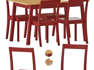 PINNTORP Table and Chairs 3D model