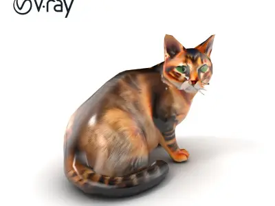 Realistic Bengal Cat 3D Model Pack Low-poly 3D model